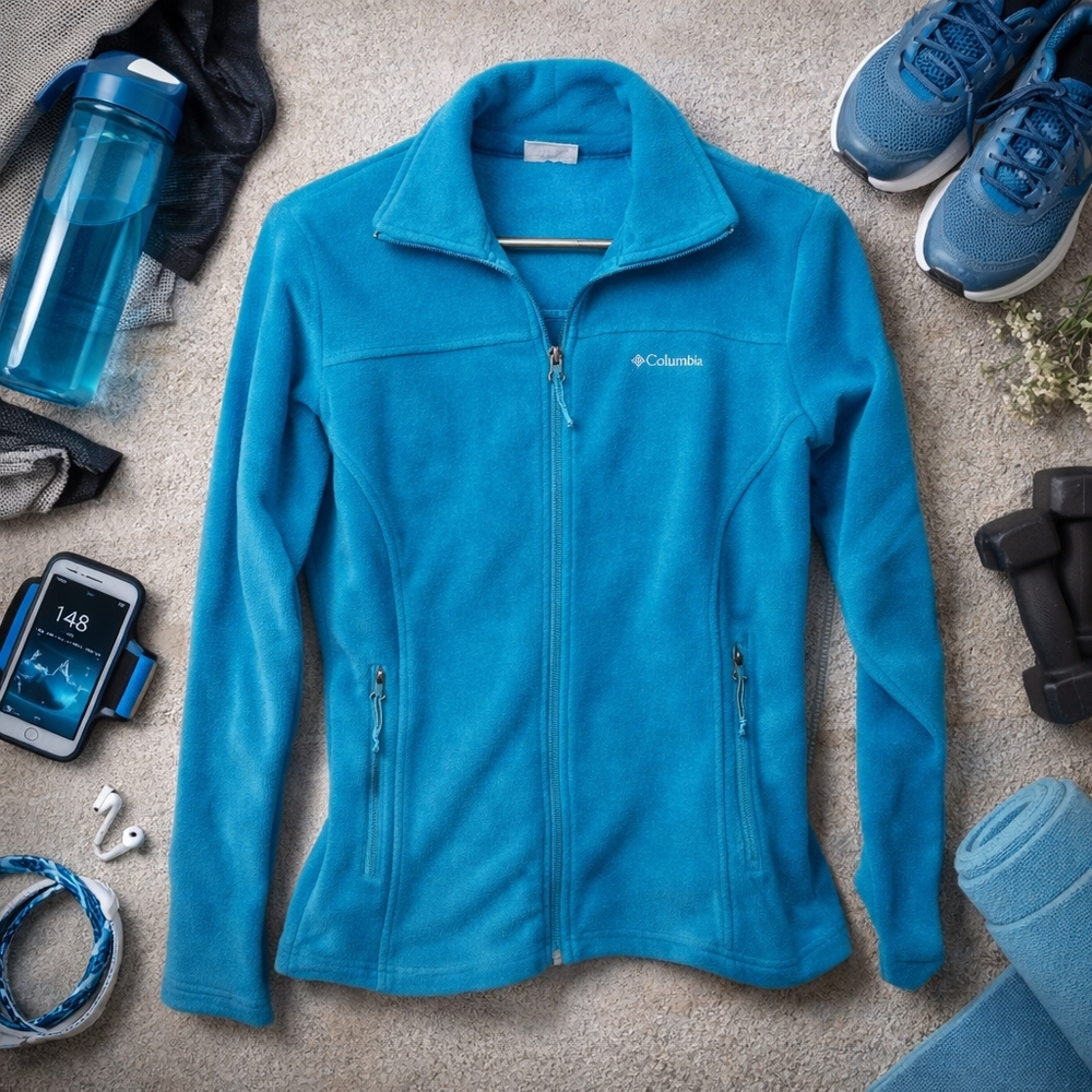 Columbia Women's Bright Teal Full-Zip Fleece Jacket